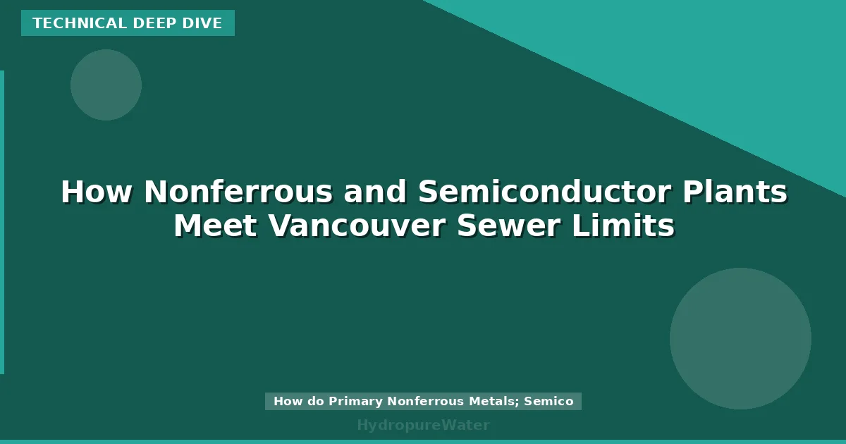 How Nonferrous and Semiconductor Plants Meet Vancouver Sewer Limits