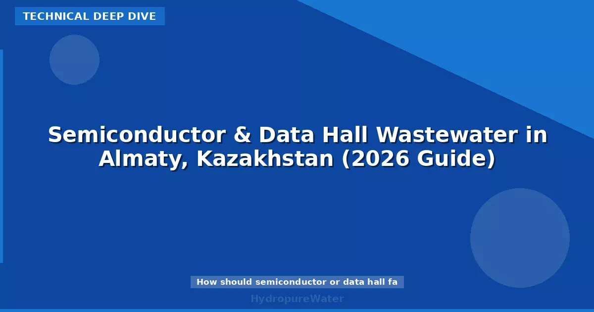 Semiconductor & Data Hall Wastewater in Almaty, Kazakhstan (2026 Guide)