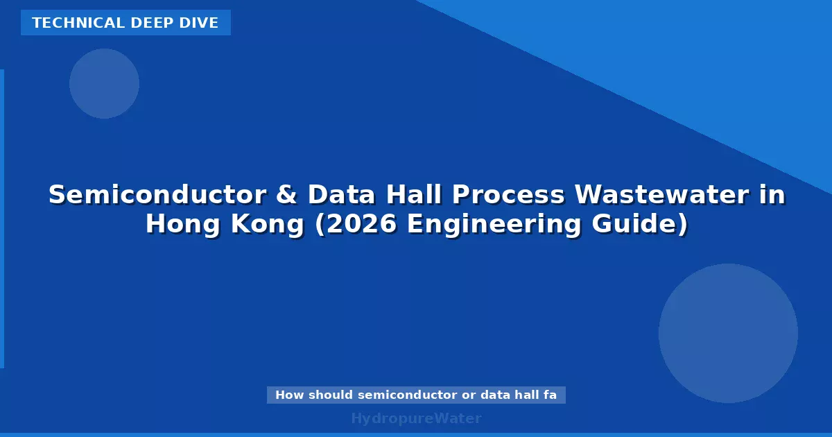Semiconductor & Data Hall Process Wastewater in Hong Kong (2026 Engineering Guide)
