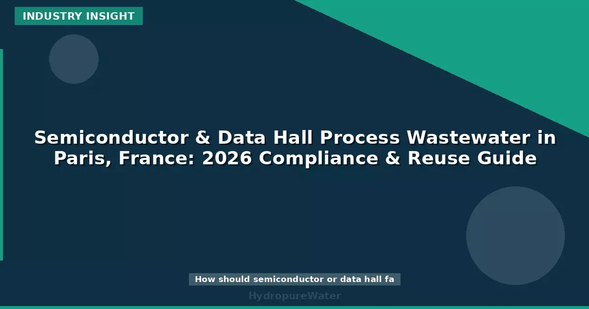 Semiconductor & Data Hall Process Wastewater in Paris, France: 2026 Compliance & Reuse Guide