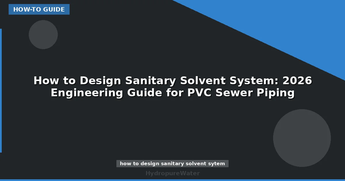 How to Design Sanitary Solvent System: 2026 Engineering Guide for PVC Sewer Piping