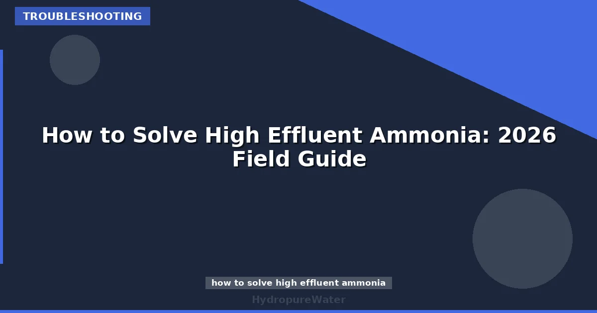 How to Solve High Effluent Ammonia: 2026 Field Guide