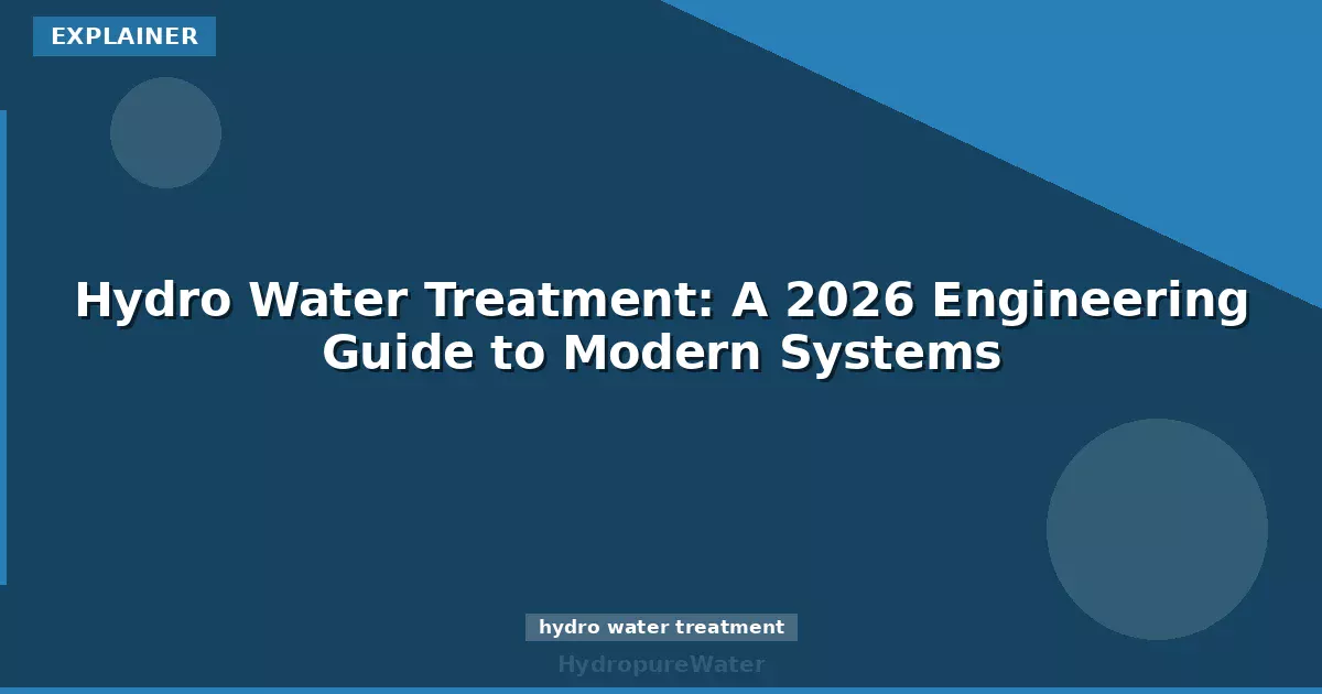 Hydro Water Treatment: A 2026 Engineering Guide to Modern Systems