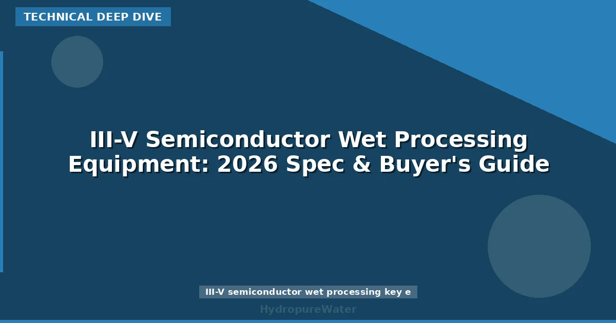 III-V Semiconductor Wet Processing Equipment: 2026 Spec & Buyer's Guide