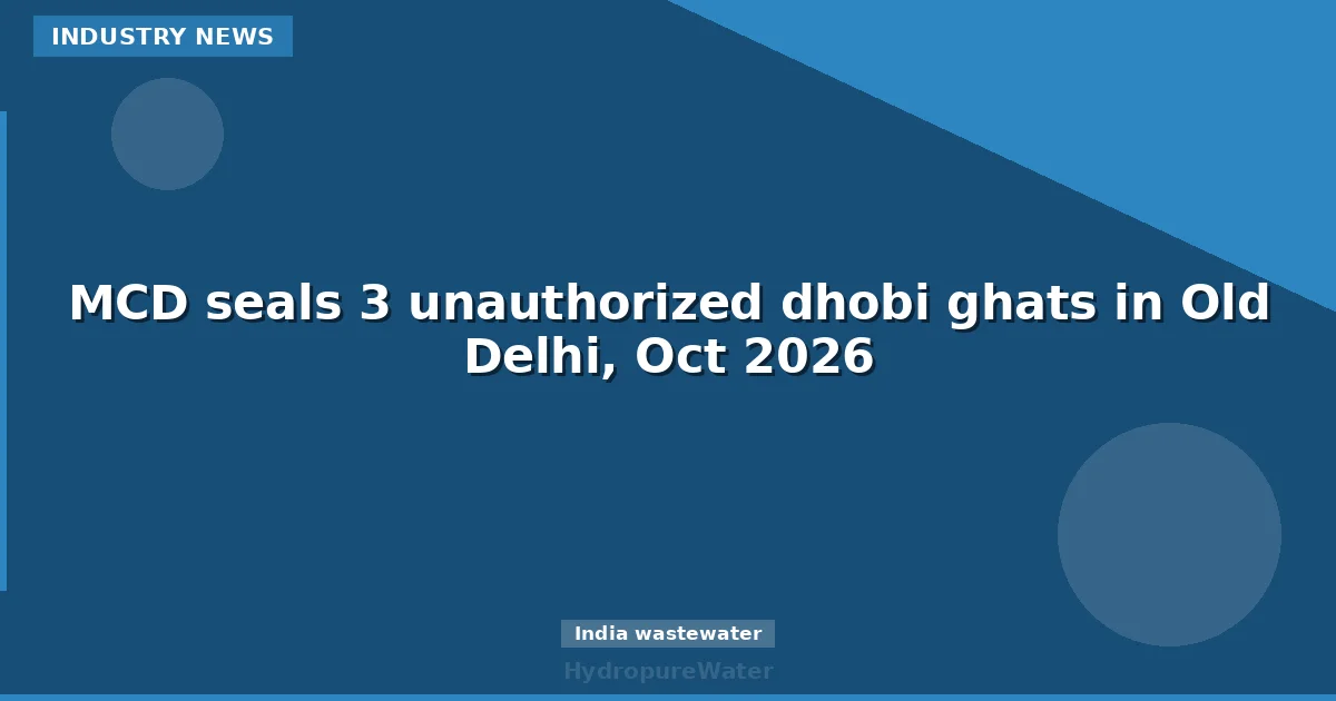 MCD seals 3 unauthorized dhobi ghats in Old Delhi, Oct 2026