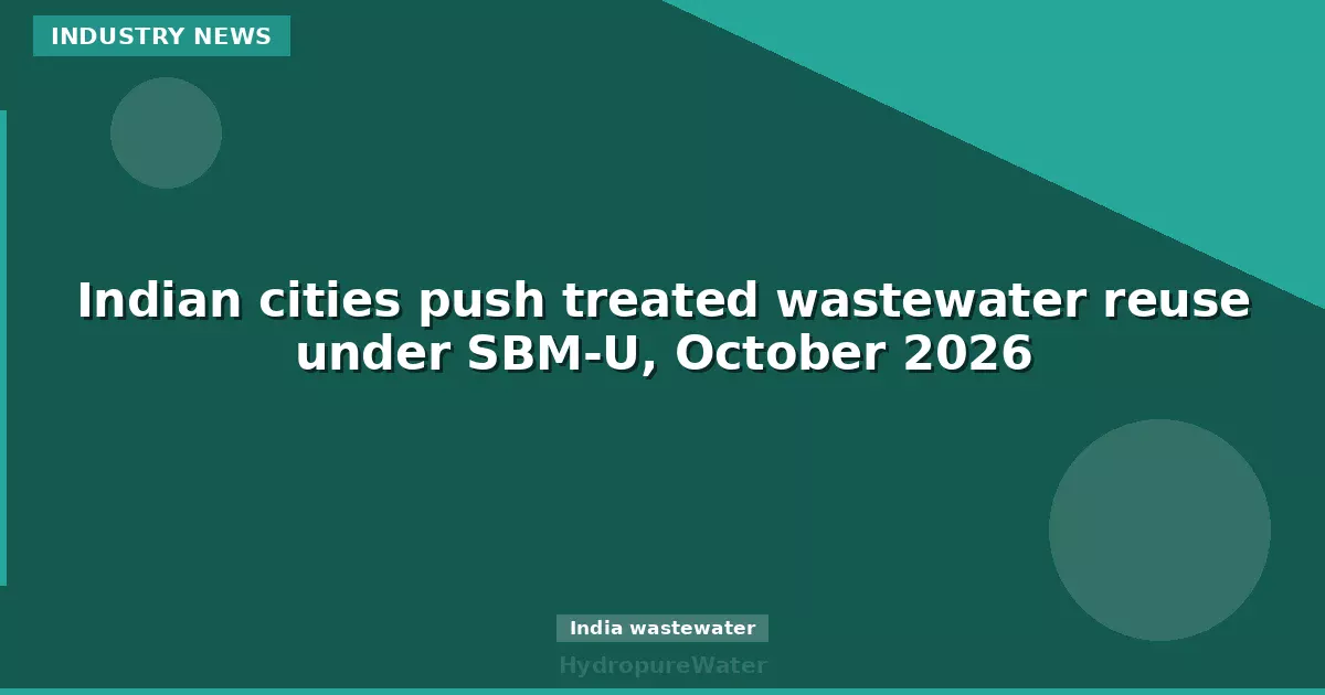 Indian cities push treated wastewater reuse under SBM-U, October 2026