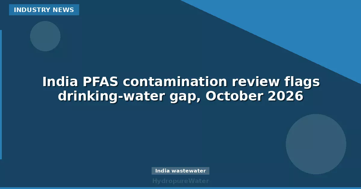 India PFAS contamination review flags drinking-water gap, October 2026