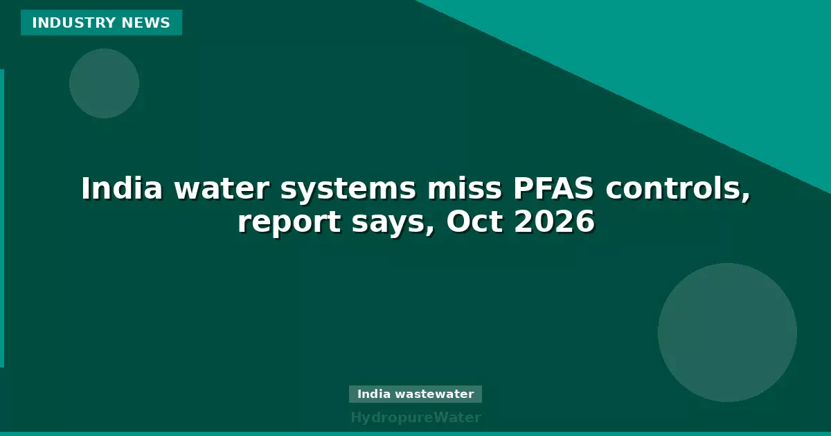 India water systems miss PFAS controls, report says, Oct 2026