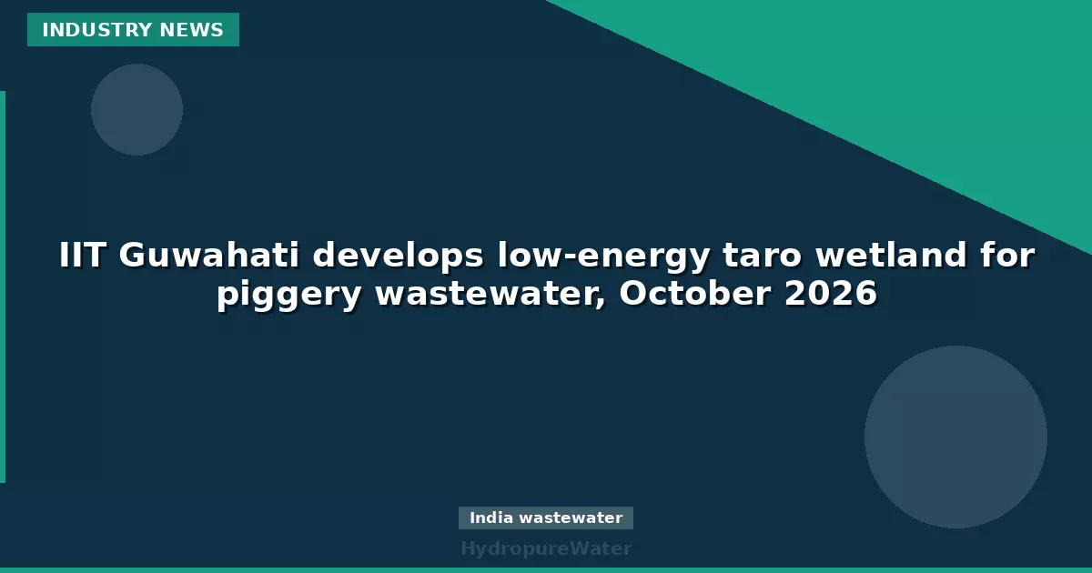 IIT Guwahati develops low-energy taro wetland for piggery wastewater, October 2026