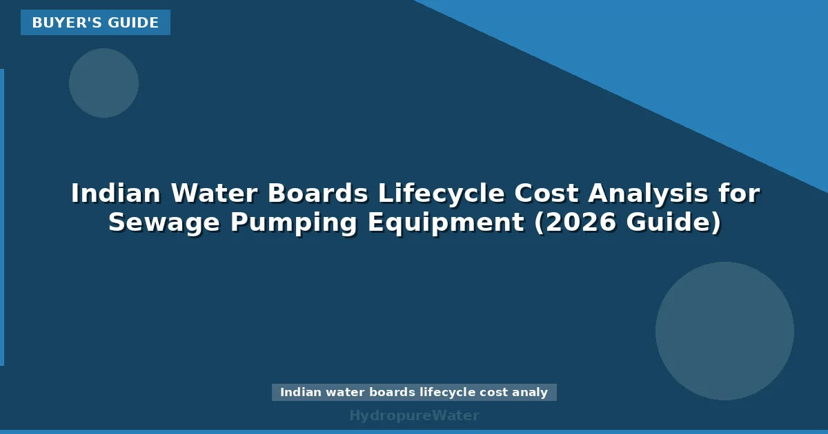 Indian Water Boards Lifecycle Cost Analysis for Sewage Pumping Equipment (2026 Guide)