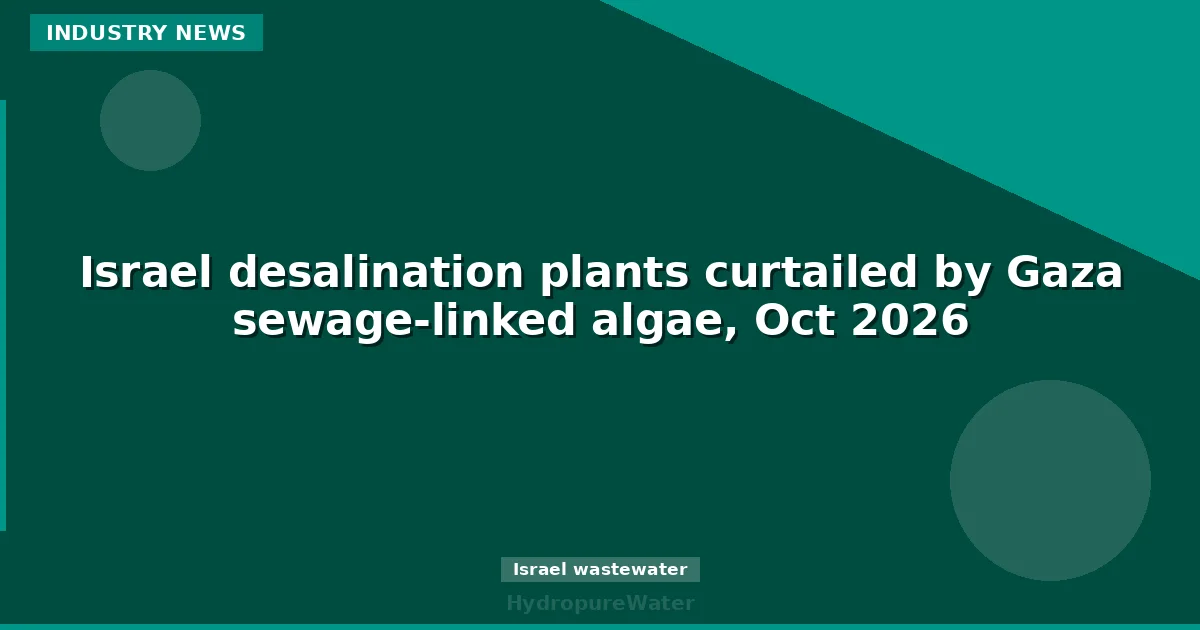 Israel desalination plants curtailed by Gaza sewage-linked algae, Oct 2026