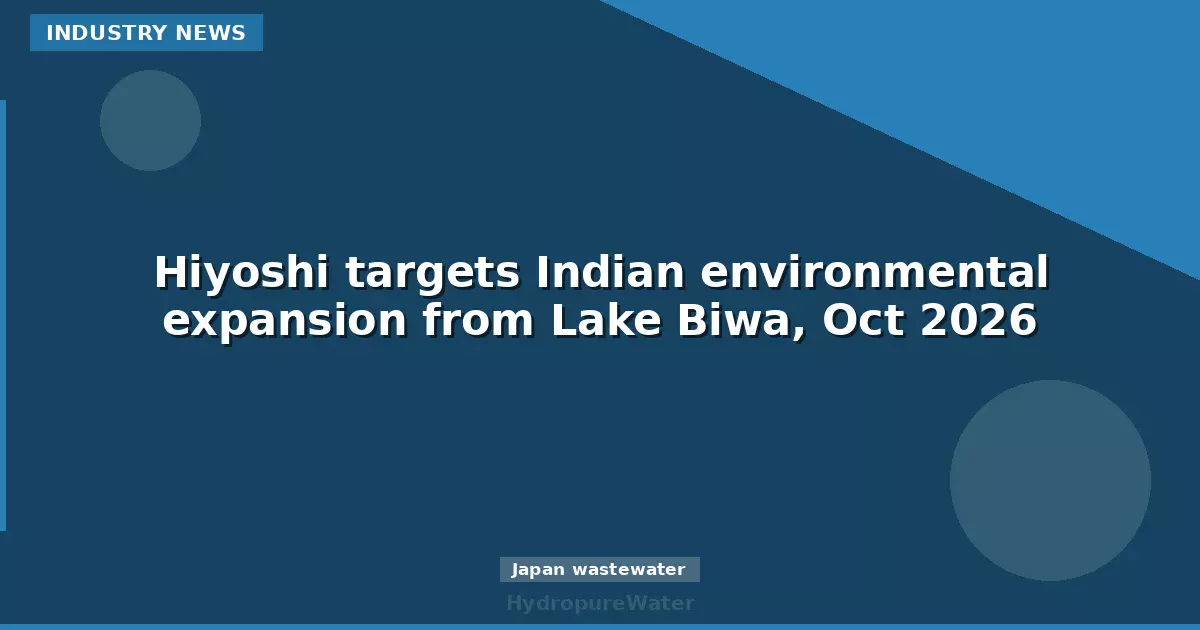 Hiyoshi targets Indian environmental expansion from Lake Biwa, Oct 2026