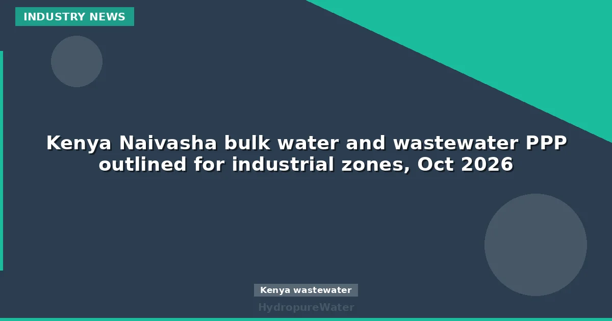 Kenya Naivasha bulk water and wastewater PPP outlined for industrial zones, Oct 2026