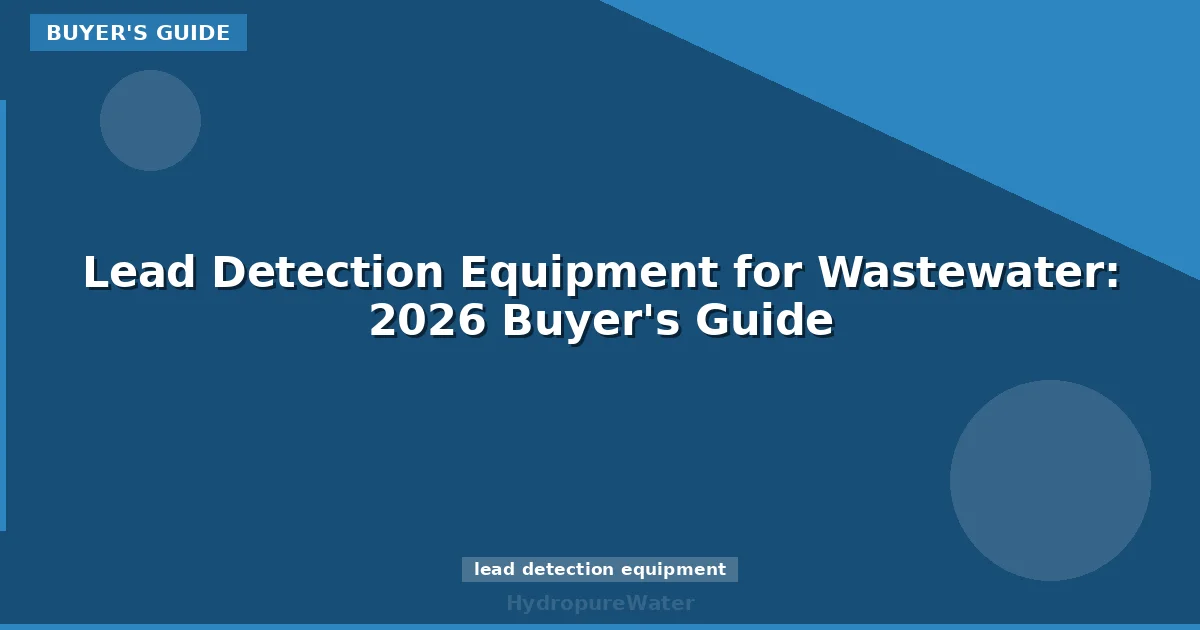 Lead Detection Equipment for Wastewater: 2026 Buyer's Guide