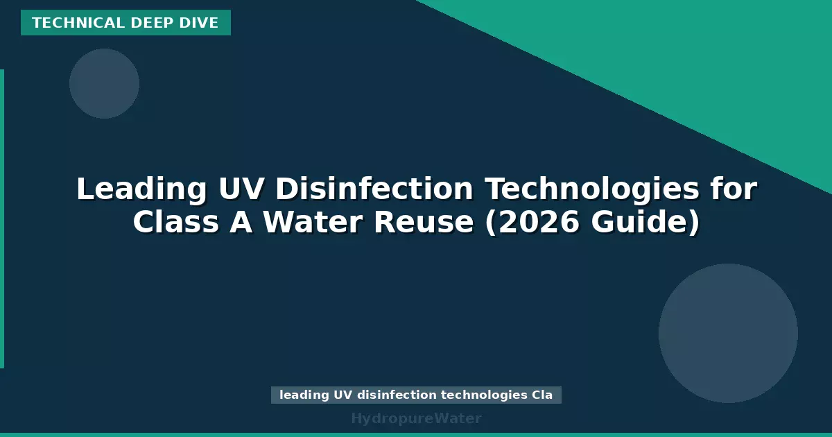 Leading UV Disinfection Technologies for Class A Water Reuse (2026 Guide)