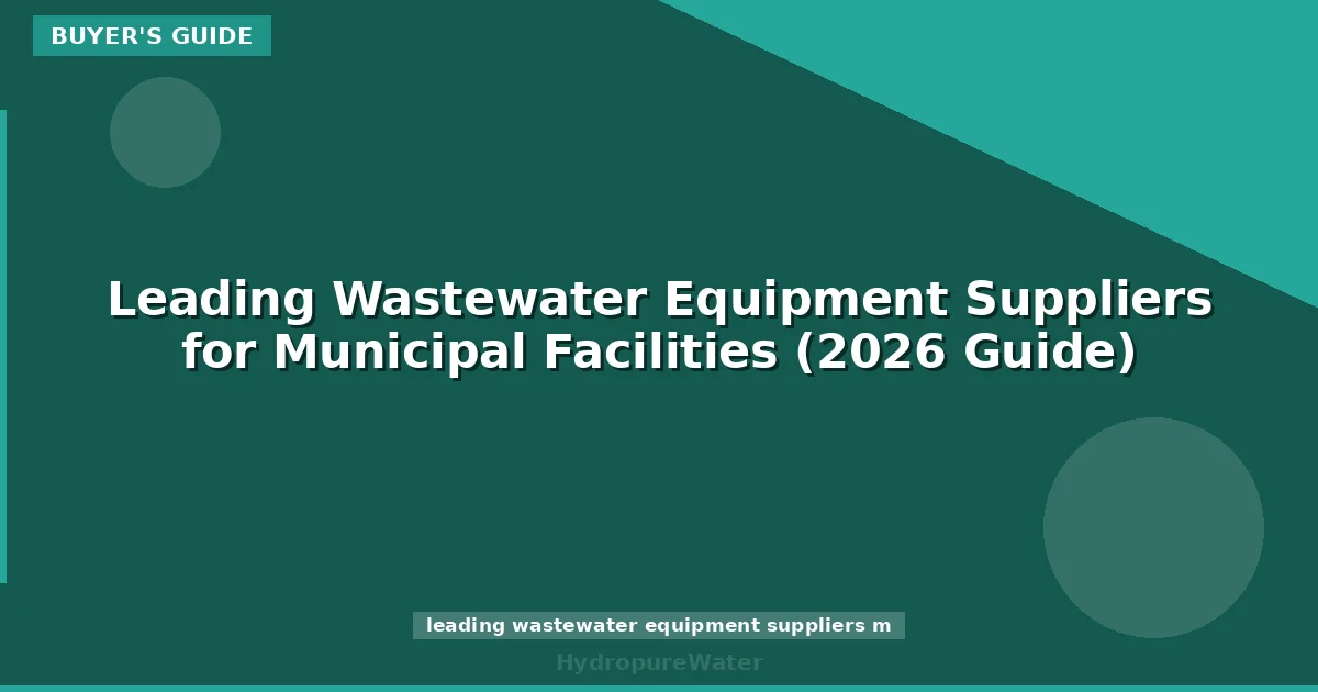 Leading Wastewater Equipment Suppliers for Municipal Facilities (2026 Guide)