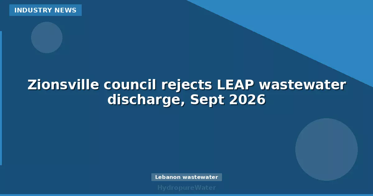 Zionsville council rejects LEAP wastewater discharge, Sept 2026