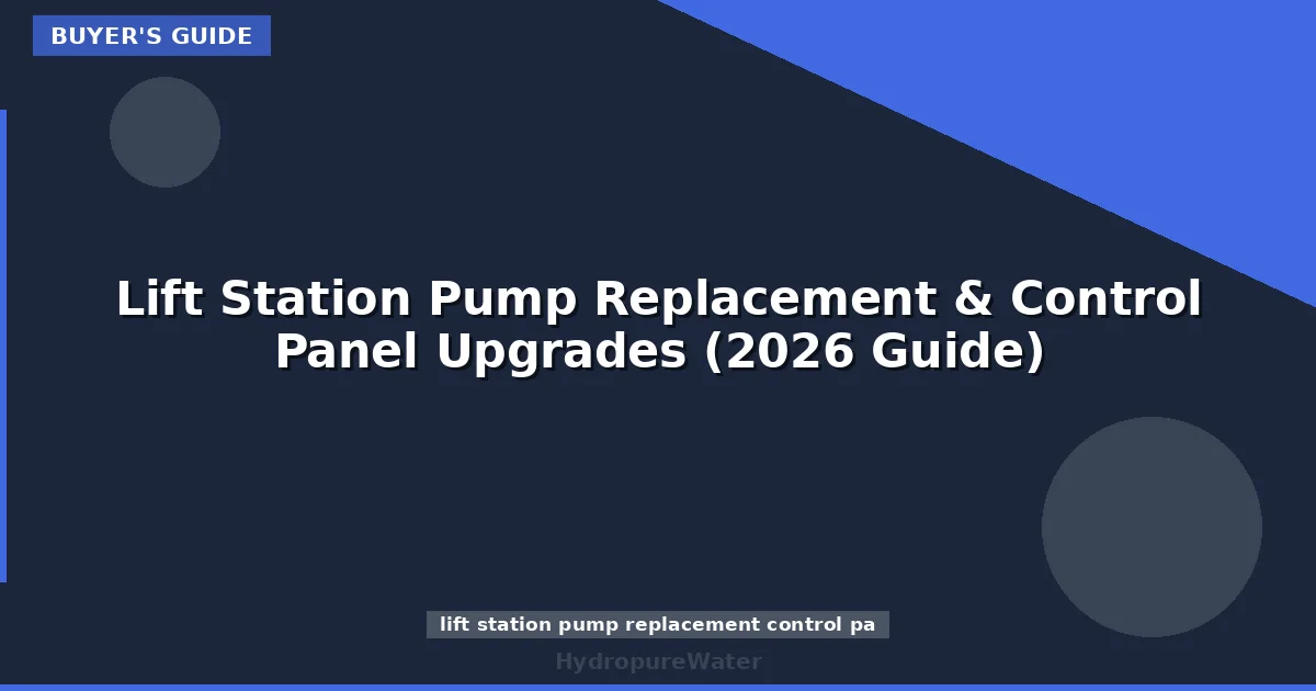 Lift Station Pump Replacement & Control Panel Upgrades (2026 Guide)