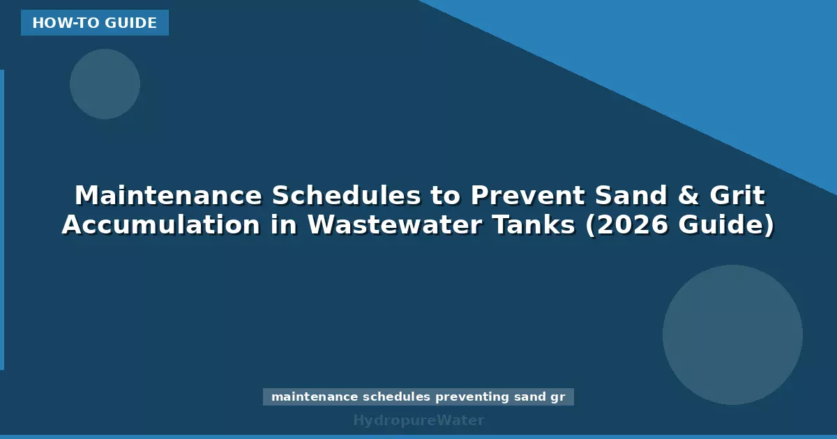 Maintenance Schedules to Prevent Sand & Grit Accumulation in Wastewater Tanks (2026 Guide)