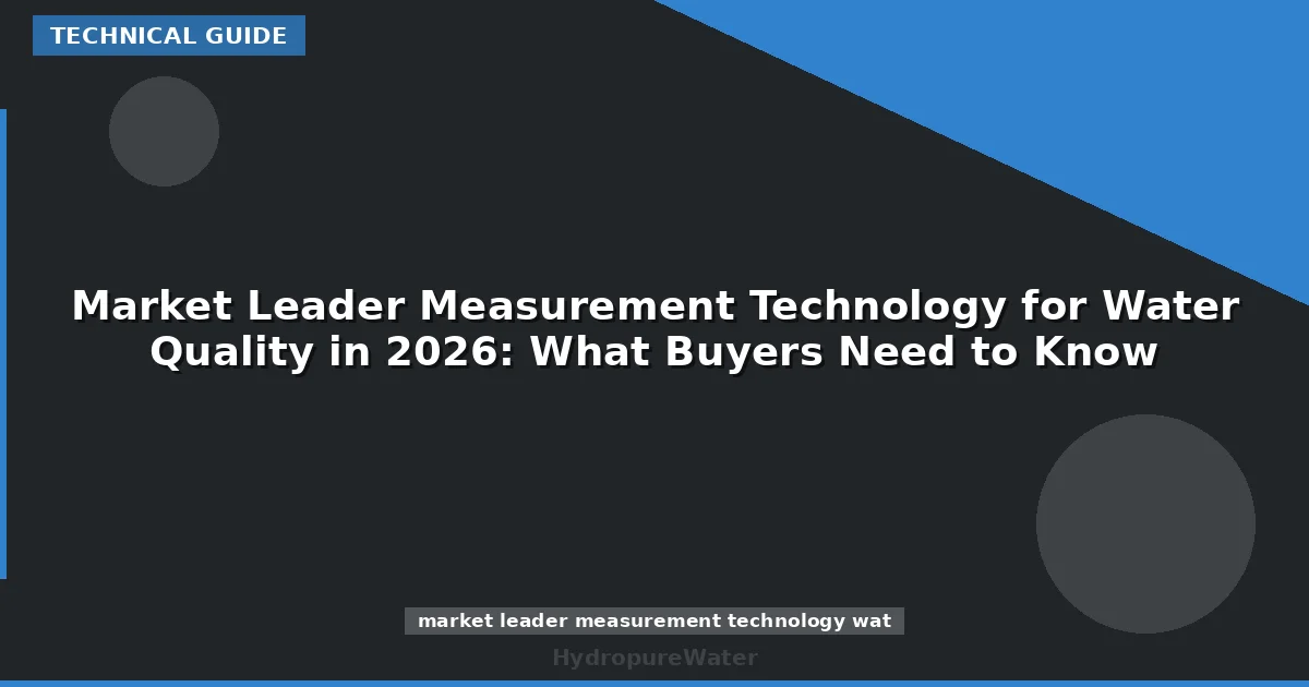 Market Leader Measurement Technology for Water Quality in 2026: What Buyers Need to Know