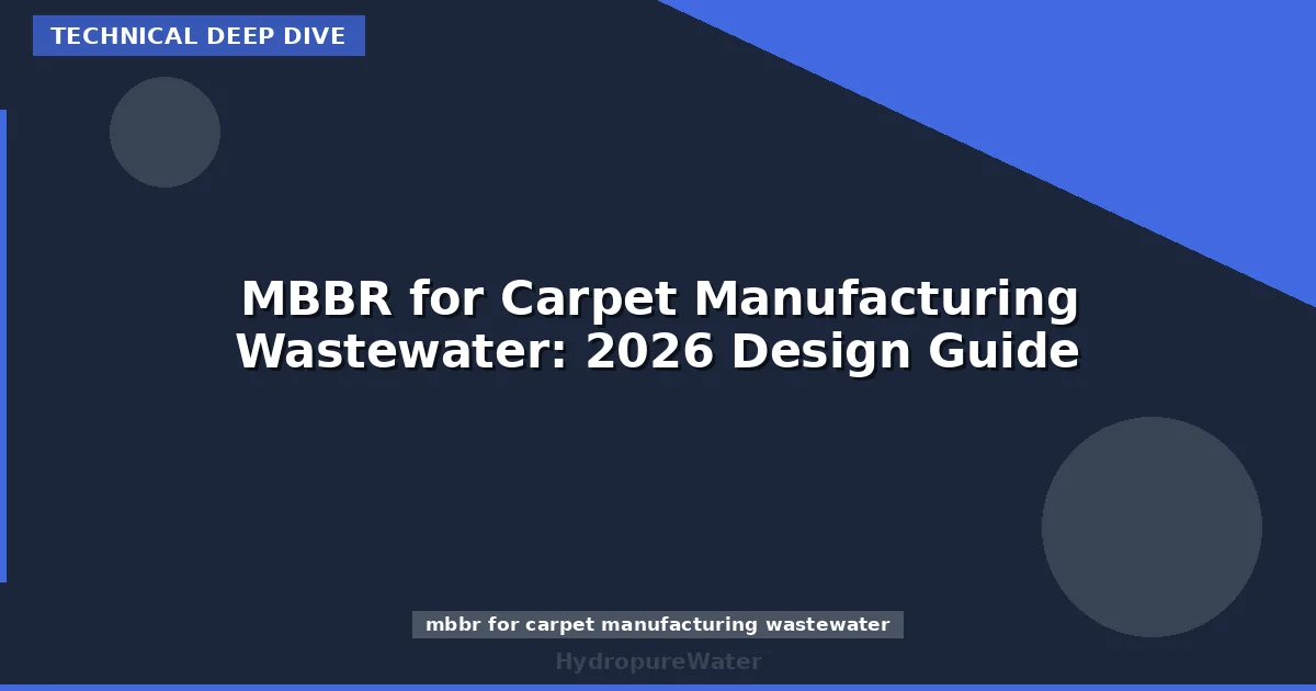 MBBR for Carpet Manufacturing Wastewater: 2026 Design Guide