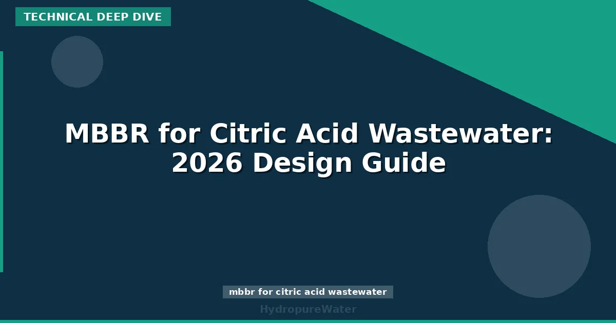 MBBR for Citric Acid Wastewater: 2026 Design Guide