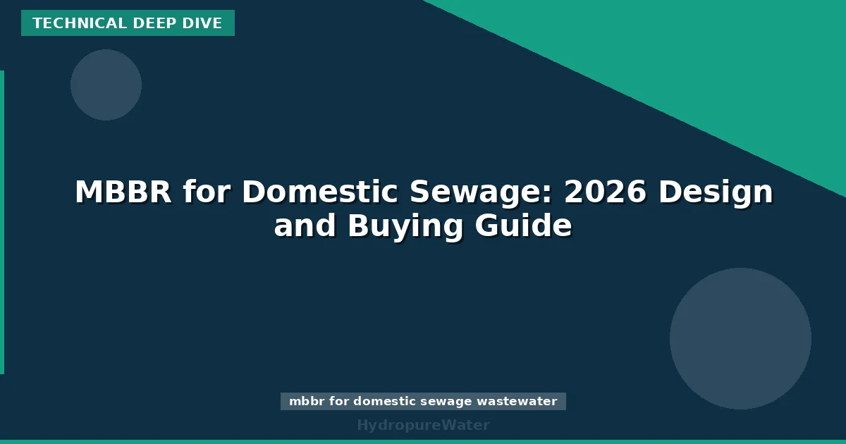MBBR for Domestic Sewage: 2026 Design and Buying Guide