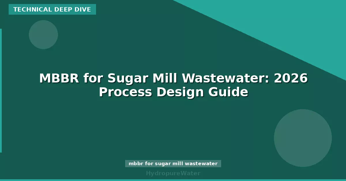 MBBR for Sugar Mill Wastewater: 2026 Process Design Guide
