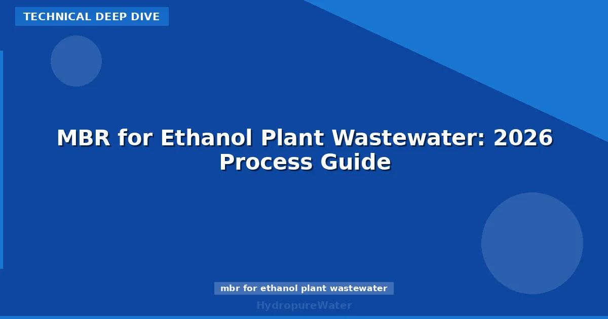 MBR for Ethanol Plant Wastewater: 2026 Process Guide
