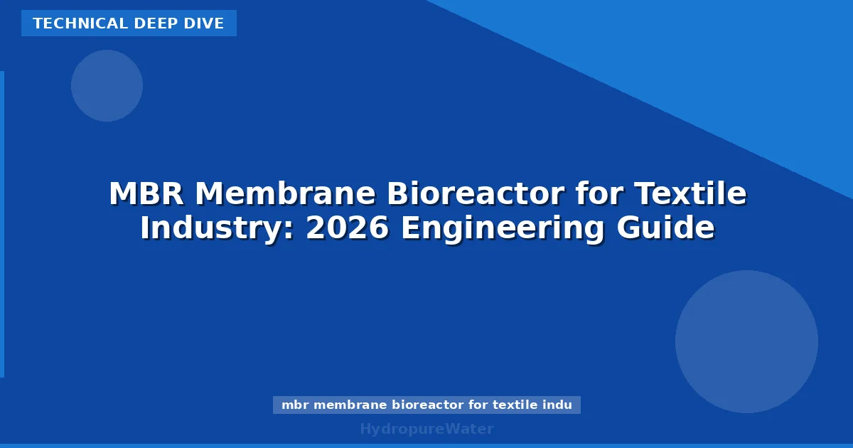 MBR Membrane Bioreactor for Textile Industry: 2026 Engineering Guide
