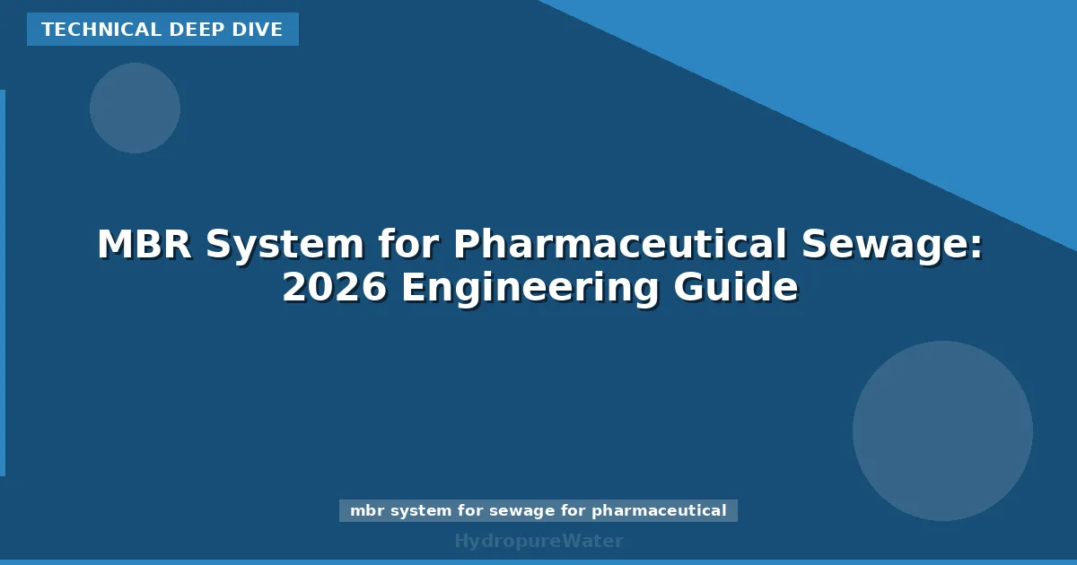MBR System for Pharmaceutical Sewage: 2026 Engineering Guide