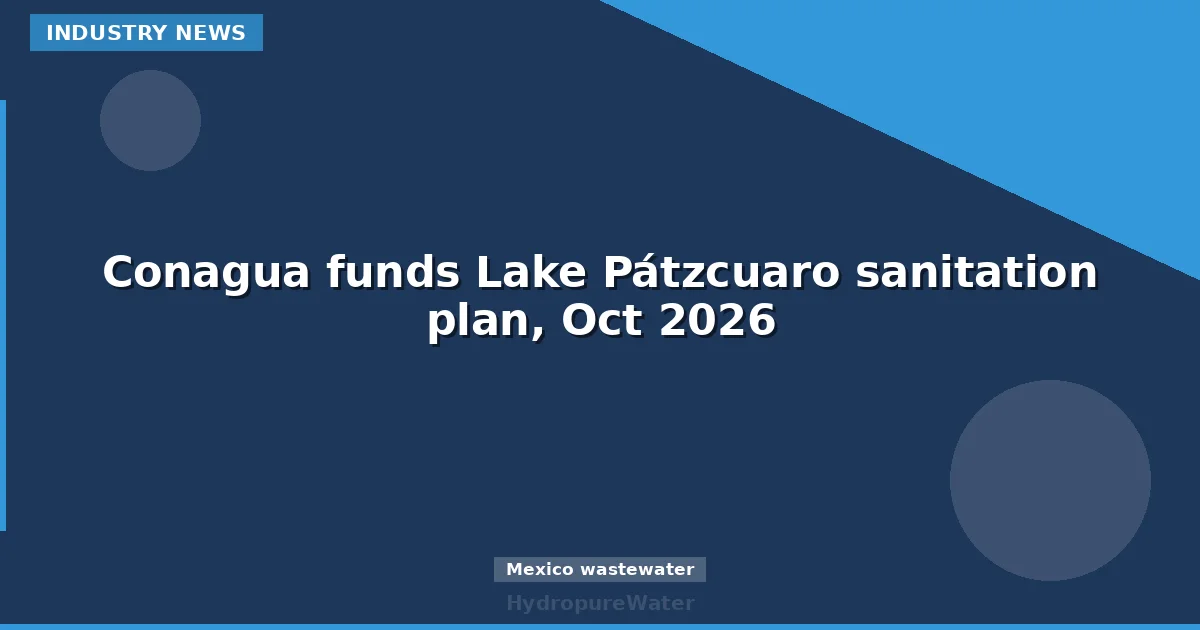 Conagua funds Lake Pátzcuaro sanitation plan, Oct 2026