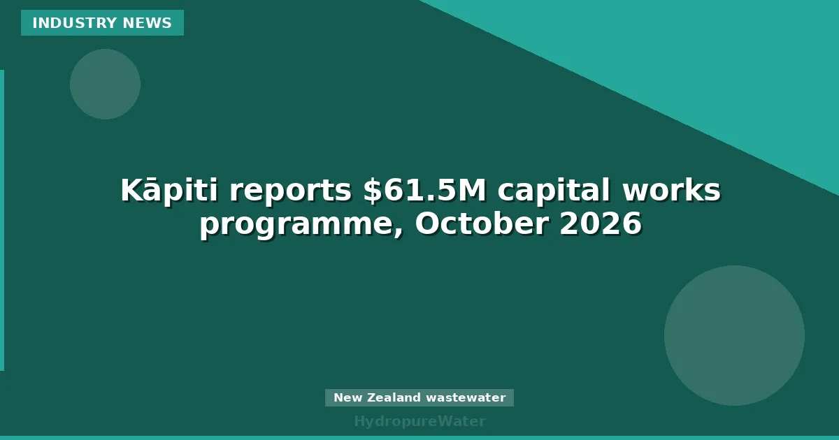 Kāpiti reports $61.5M capital works programme, October 2026