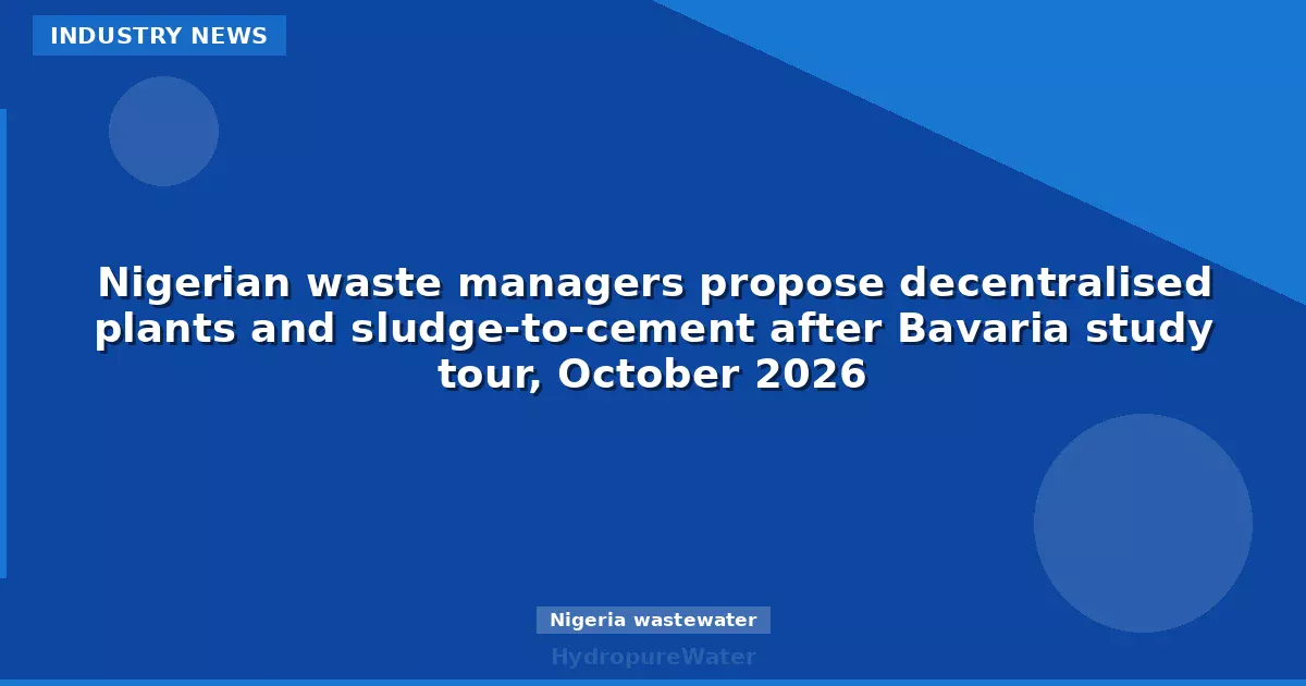 Nigerian waste managers propose decentralised plants and sludge-to-cement after Bavaria study tour, October 2026
