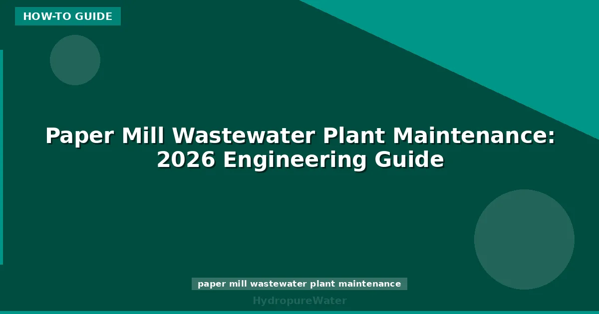 Paper Mill Wastewater Plant Maintenance: 2026 Engineering Guide