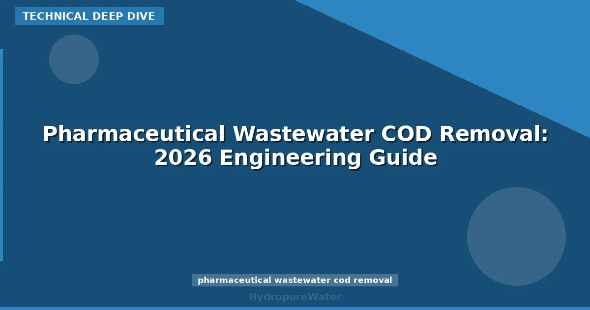 Pharmaceutical Wastewater COD Removal: 2026 Engineering Guide