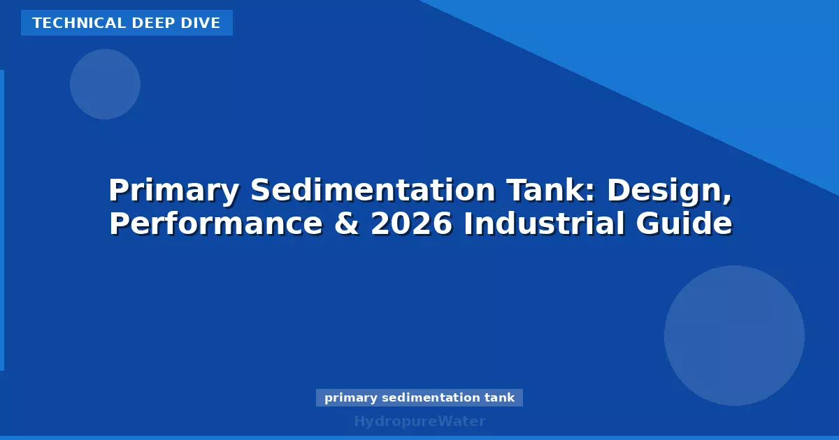 Primary Sedimentation Tank: Design, Performance & 2026 Industrial Guide