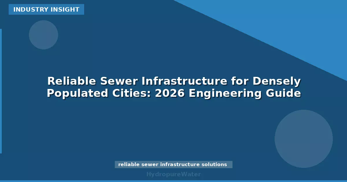 Reliable Sewer Infrastructure for Densely Populated Cities: 2026 Engineering Guide