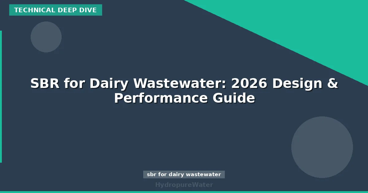 SBR for Dairy Wastewater: 2026 Design & Performance Guide
