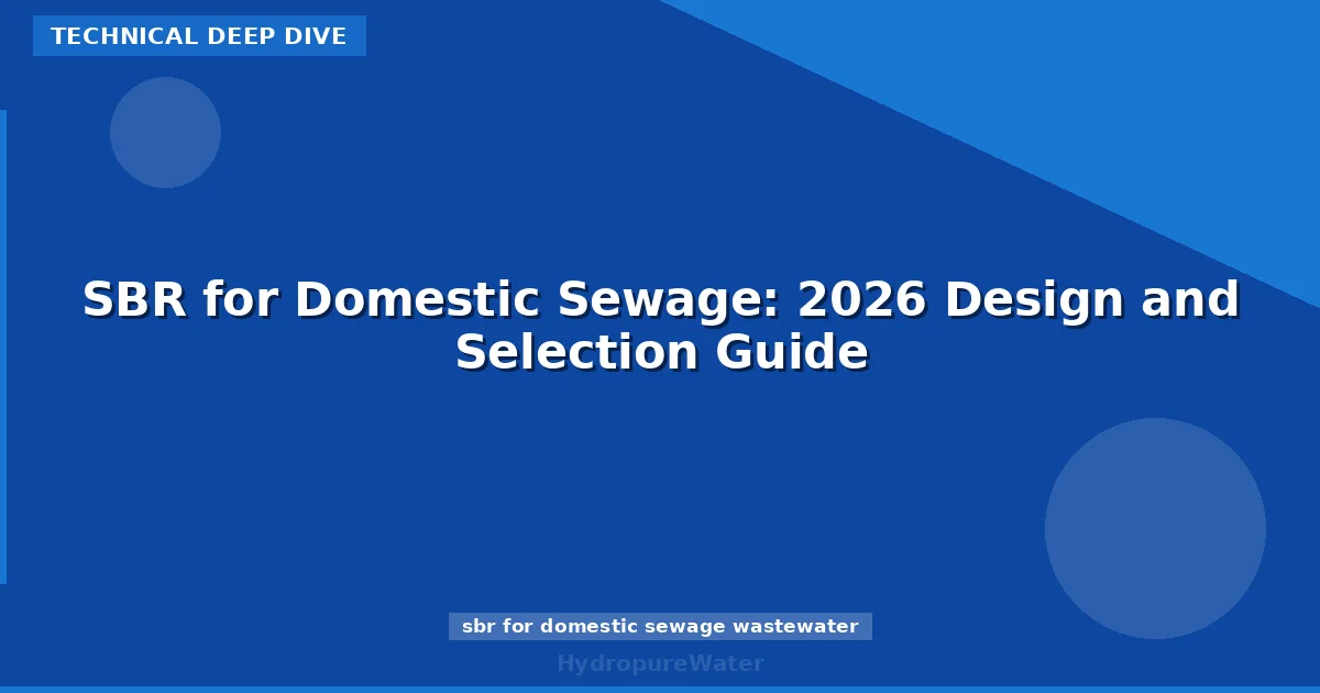 SBR for Domestic Sewage: 2026 Design and Selection Guide