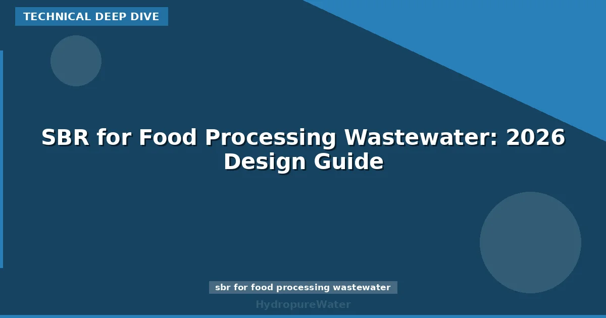 SBR for Food Processing Wastewater: 2026 Design Guide