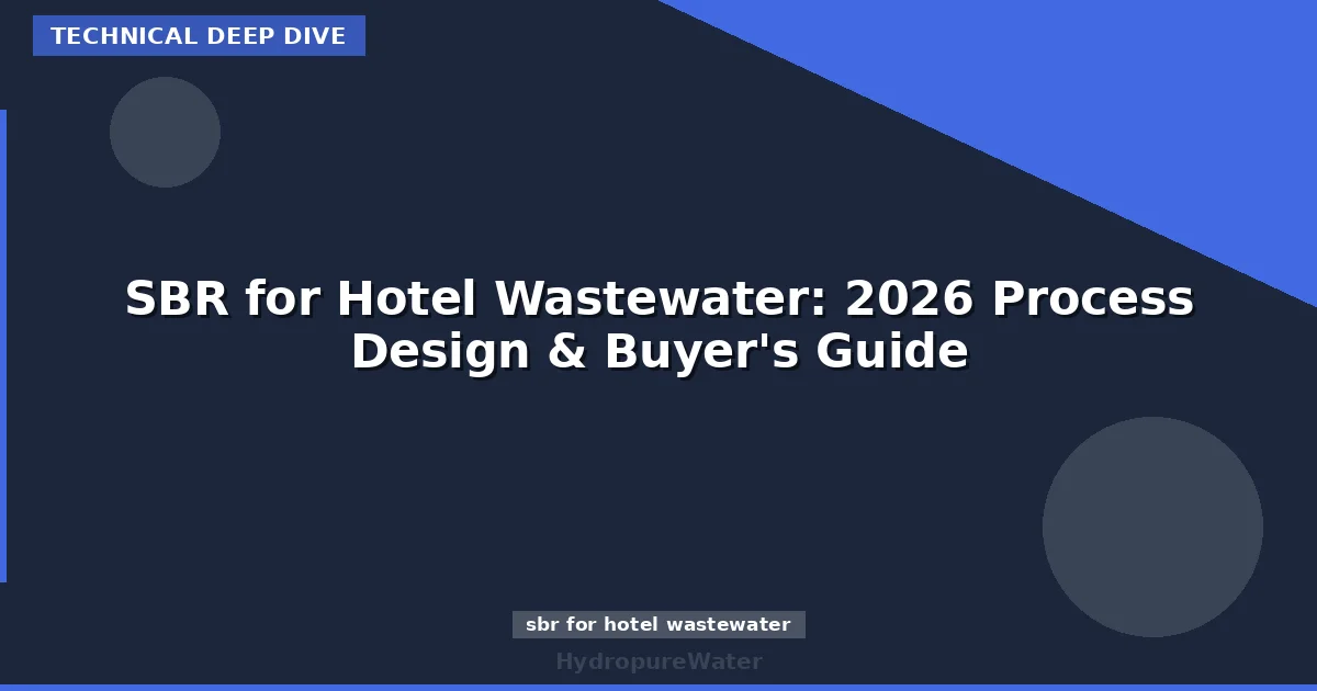 SBR for Hotel Wastewater: 2026 Process Design & Buyer's Guide