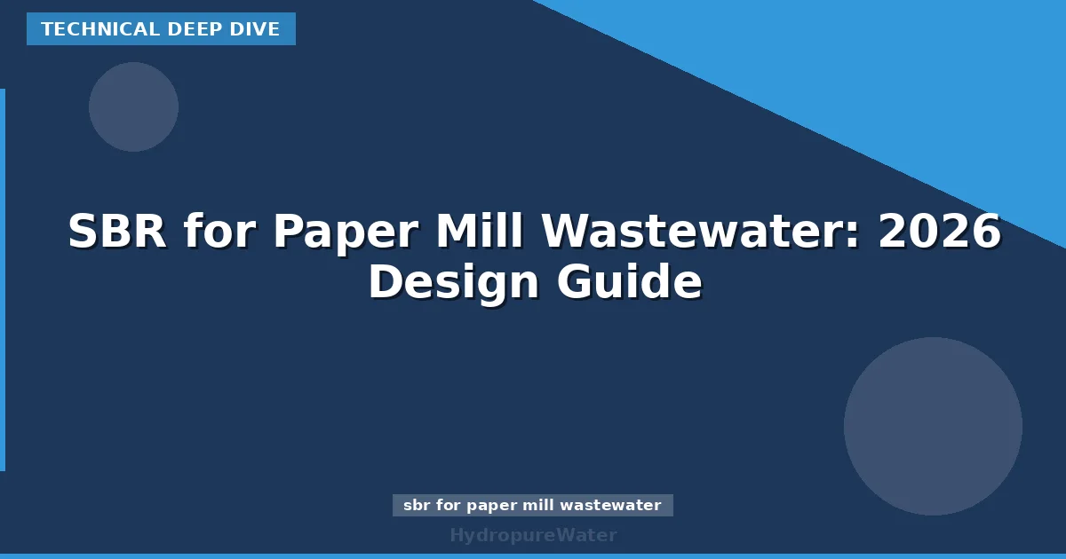 SBR for Paper Mill Wastewater: 2026 Design Guide