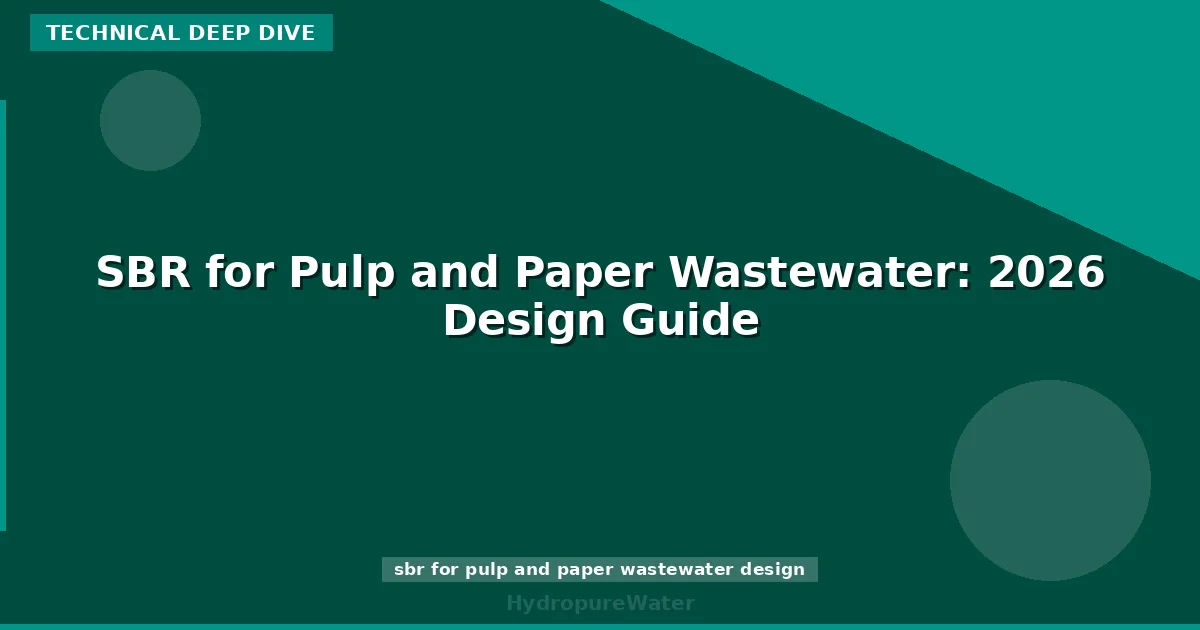 SBR for Pulp and Paper Wastewater: 2026 Design Guide