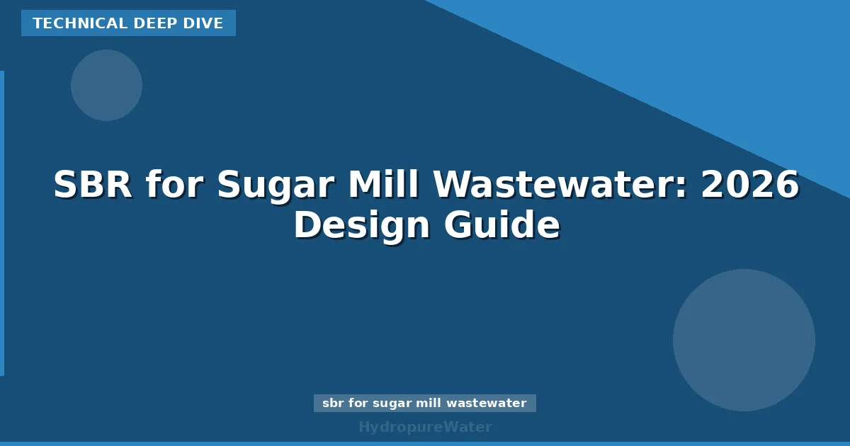 SBR for Sugar Mill Wastewater: 2026 Design Guide