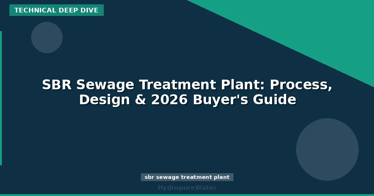 SBR Sewage Treatment Plant: Process, Design & 2026 Buyer's Guide
