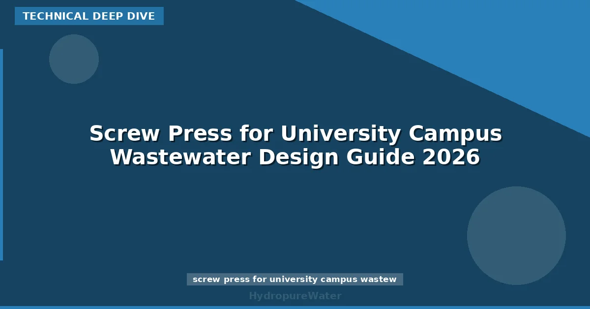 Screw Press for University Campus Wastewater Design Guide 2026