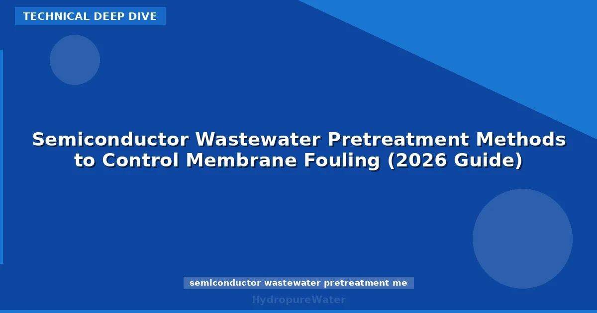 Semiconductor Wastewater Pretreatment Methods to Control Membrane Fouling (2026 Guide)