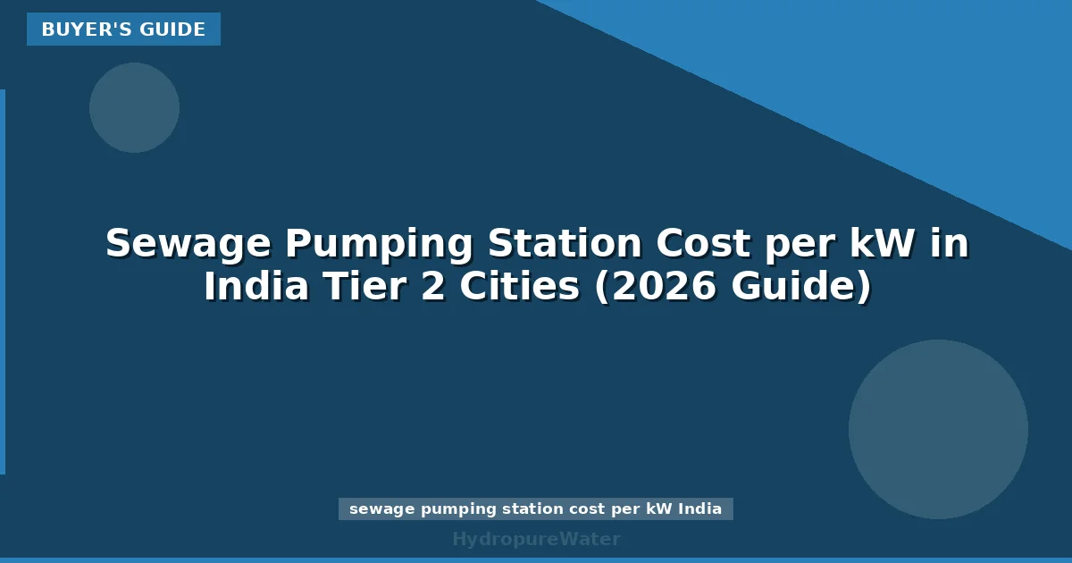 Sewage Pumping Station Cost per kW in India Tier 2 Cities (2026 Guide)