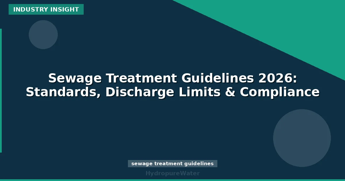 Sewage Treatment Guidelines 2026: Standards, Discharge Limits & Compliance